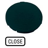 Button plate, flat black, CLOSE