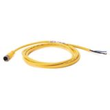 Allen-Bradley 889DS-F4EC-15 DC Micro (M12), SS Hdwre, Female, Straight, 4-Pin, PVC Cable, Yellow, Braided Shield, IEC Color Coded, No Connector, 15 meter (49.2 feet), 22AWG