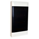 4X18 module surface-mounted box - Smoke door - Earth terminal block