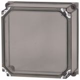 Cap, + door, transparent smoky gray, HxWxD=375x375x200mm