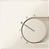 Cen.pl. f. room temp. ctrl insert w. two way contact, white, glossy, System M