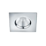 Zagros LED recessed spotlight IP65 chrome square