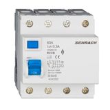 Residual Current Circuit Breaker 10kA, 63A, 4-pole, 300mA, S