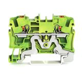 2-conductor ground terminal block with push-button 4 mm² green-yellow