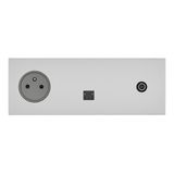 67537 Art d'Arnould universe Epure 2P+E power socket, RJ45 socket and television socket - satin steel