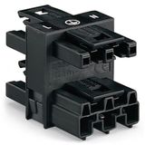 3-way distribution connector 3-pole Cod. A black