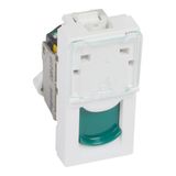 Arteor CAT 6A UTP RJ45 Socket 1 Module White with Green Shutter