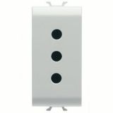 ITALIAN STANDARD SOCKET-OUTLET 250V ac - 2P+E 10A - P11 - 1 MODULE - SATIN WHITE - CHORUSMART