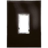 Plate Arteor - square - 1 vertical module - 2'' x 4'' - mirror black