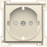 Finishing set for socket outlet with side earthing and shutters, cream