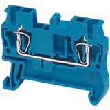 SPRING TERMINAL, FEED THROUGH, 2 POINTS, 2,5MM², BLUE