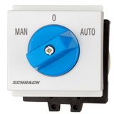 Changeover switch, DIN-rail mounting, 1P, 20A, MAN-0-AUTO