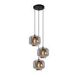 Lucide MEDINE - Pendant light - Ø 35 cm - 3xE27 - Smoke Grey