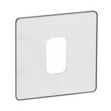 Front plate Synergy - 1 Grid mod - 1 gang - sleek design brushed stainless steel