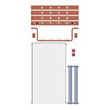 HRC Outgoing Field Busbar System 1250A, 1242mm, 80x10mm