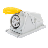 90° ANGLED SURFACE-MOUNTING SOCKET-OUTLET - IP44 - 3P+N+E 32A 100-130V 50/60HZ - YELLOW - 4H - SCREW WIRING