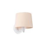 SAMBA WHITE WALL LAMP BEIGE RIBBONED LAMPSHADE ø21
