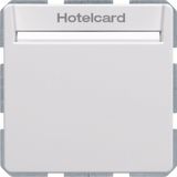 Relay switch centre plate for hotel card, Q.1/Q.3, p. white velvety