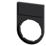 Label holder, flat, Frame rounded off at the bottom, black,   3SU1900-0AG10-0AA0-Z X90