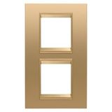 LUX INTERNATIONAL PLATE - IN METAL - 2+2 MODULES VERTICAL - GOLD  - INNER FRAME MATT GOLD - CHORUSMART