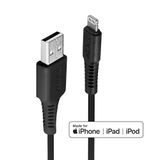 1m USB Type A to Lightning Cable, Black USB Type A Male to Lightning Male