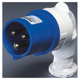 90° PLUG - IP44 - 2P+E 32A 200-250V 50/60HZ - BLUE - 6H - SCREW WIRING