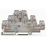 Component terminal block triple-deck with 3 diodes 1N4007 gray