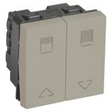 Arteor™ - Double switch for electric roller blinds control - 10 A - 2 modules - Champagne