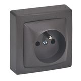 Socket with earth Surface-mounted switchgear - automatic terminals - Brown