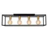 Lucide RUBEN - Flush ceiling light - 4xE27 - Black