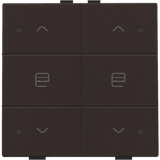 Double push button with LED for Niko Home Control, dark brown coated