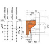 THT male header for double-deck assembly 1.0 x 1.0 mm solder pin angle