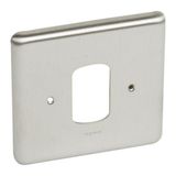 Synergy Grid Authentic 1 Gang 1 Module Front Plate Brushed Stainless Steel