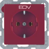 SCHUKO soc. out. "EDV" imprint, Q.1/Q.3, red velvety