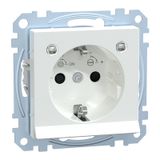 SCHUKO socket with light outlet, LED lighting module, touch protection, plug-in terminals, active white glossy, System M