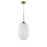 Opal Glass   Brass Metal  LED E27 1x12 Watt 230 Volt  IP20 Bulb Excluded  D: 22.5 H1: 55.4 H2: 120 cm Adjustable height