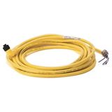 Allen-Bradley, 889D-R4FC-10, DC Micro (M12), Female, R-Ang, 4-Pin, PVC Cable, Yellow, Foil Shield w/Braid, IEC Color Coded, No Connector, 10 meter (32.8 feet)