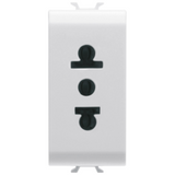 EURO-AMERICAN STANDARD SOCKET-OUTLET 250/125V ac -2P+E 15A - 1 MODULE - GLOSSY WHITE - CHORUSMART