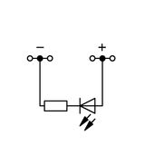 Component terminal block 4-conductor LED (red) gray