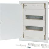 Compact distribution board-flush mounting, 2-rows, super-slim sheet steel door