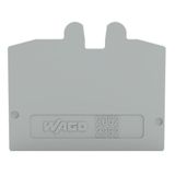 End plate with operating slots 2.5 mm², gray