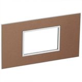 Arteor™ - British standard plate square version 3 modules - Brushed Metal - Pink Champagne