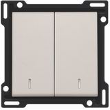 Finishing set with double lens for two-circuit switch, two-way switch