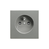 5519B-A02357803 Outlet single with pin + cover shutt. Grey