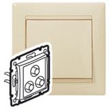 Triple RCA socket Valena ivory