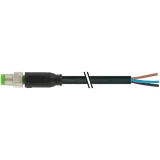 M8 male 0° A-cod. with cable PUR 4x0.25 bk UL/CSA+ drag 0.6m