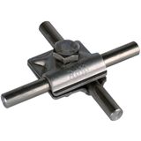 MV clamp StSt f. Rd 10mm with hexagon screw