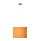 Lucide WOOLLY - Hanging lamp - Ø 40 cm - 1xE27 - Ocher yellow