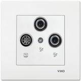 Karre White Two Gang Sat Socket (Sat-Sat-TV)