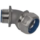 1/2 Inch Liquidtight Fitting for Flexible Metallic Conduit, 45 Degree